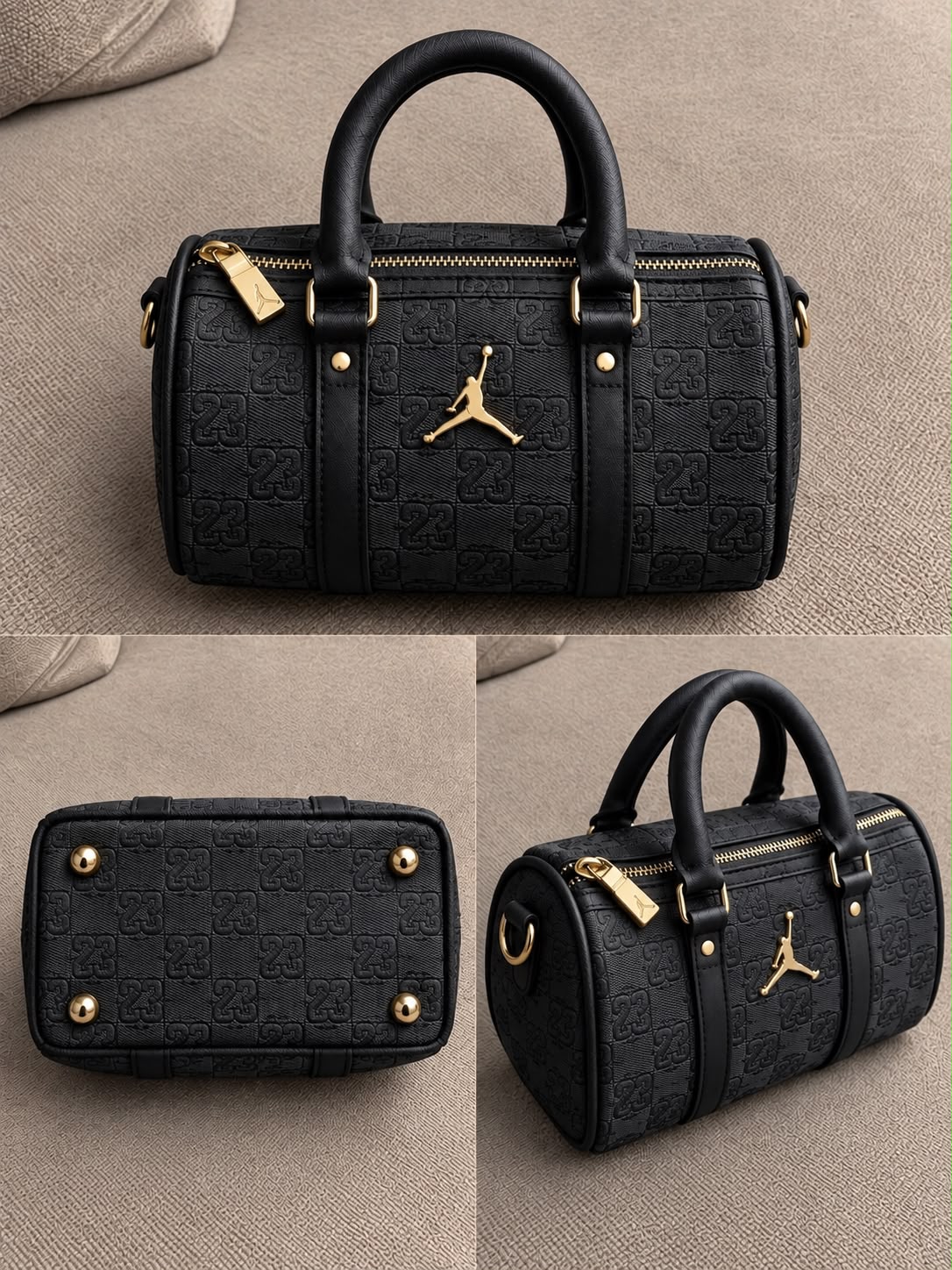 Bolso de Mano Negro/Dorado