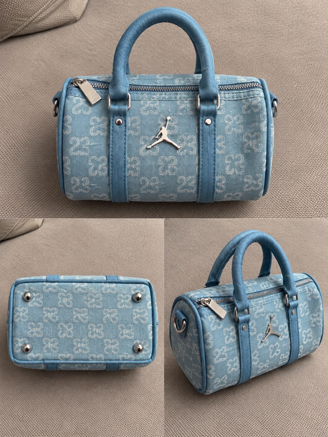 Bolso de Mano Cuero Azul
