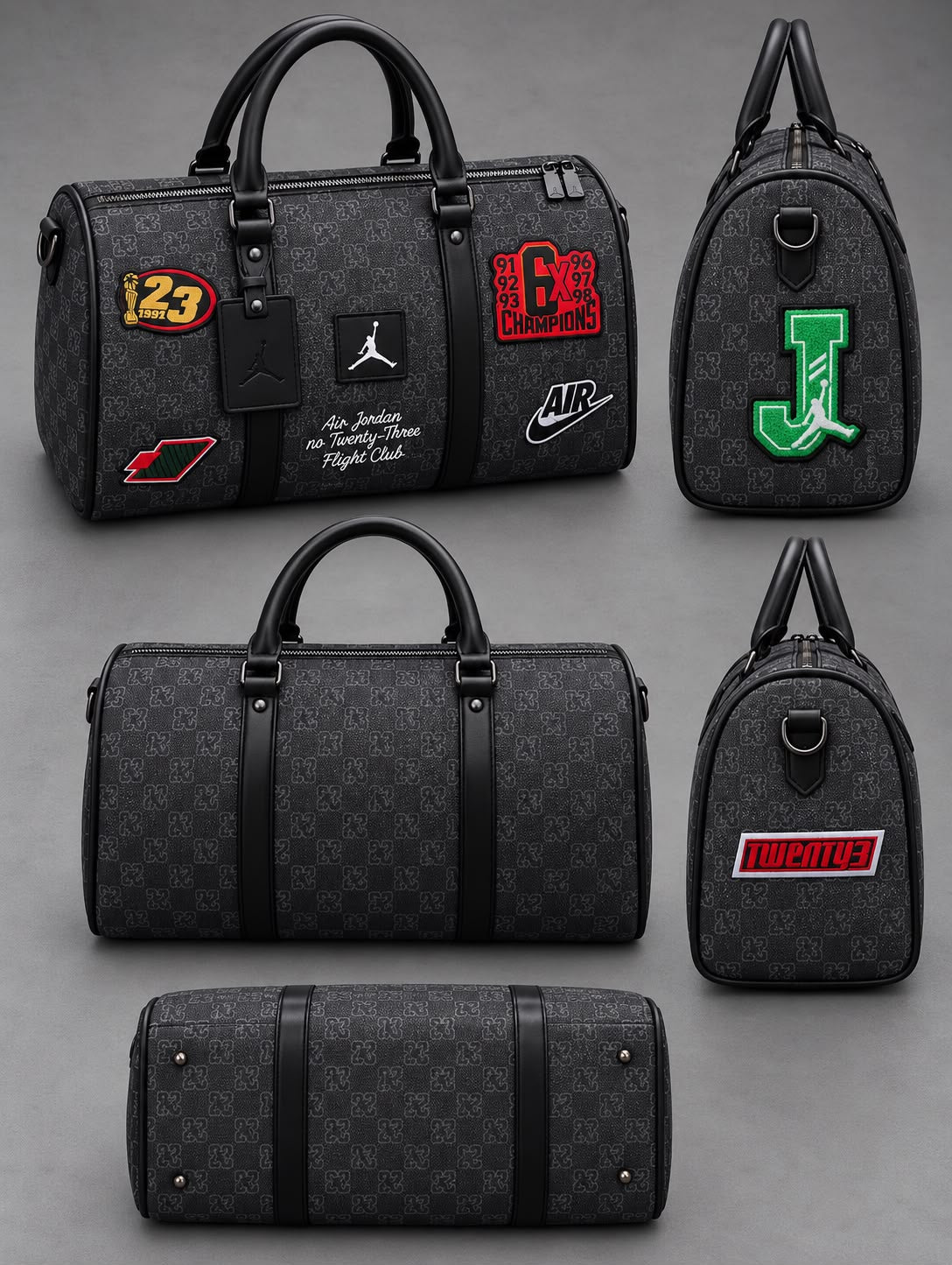 Bolso Viajero Jordan Negro Estampado