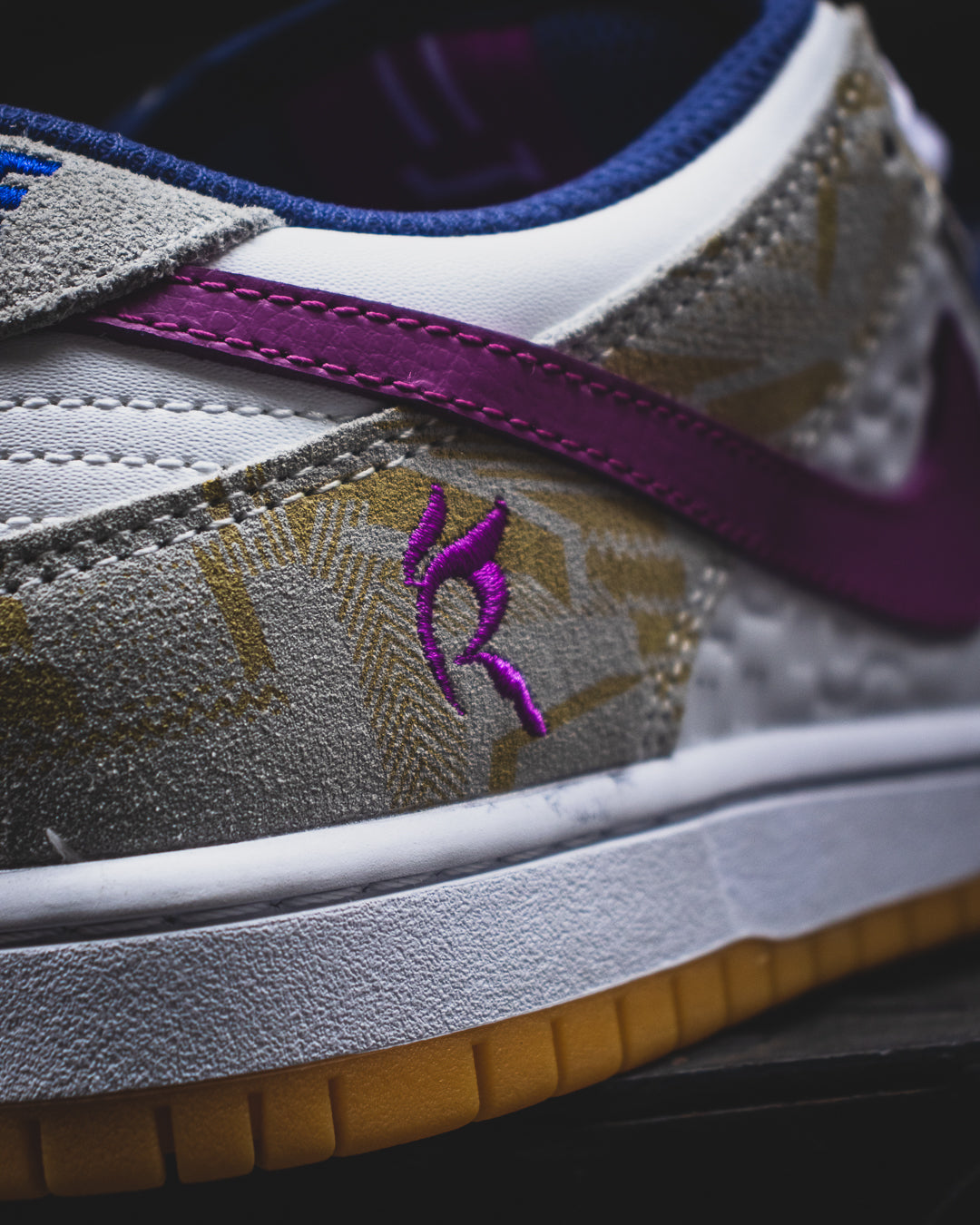 Nike SB Dunk Low Pure Platinum and Vivid Purple