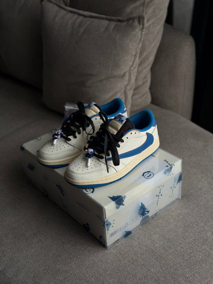 Jordan 1 Retro Low OG SP Fragment x Travis Scott Sail Military Blue