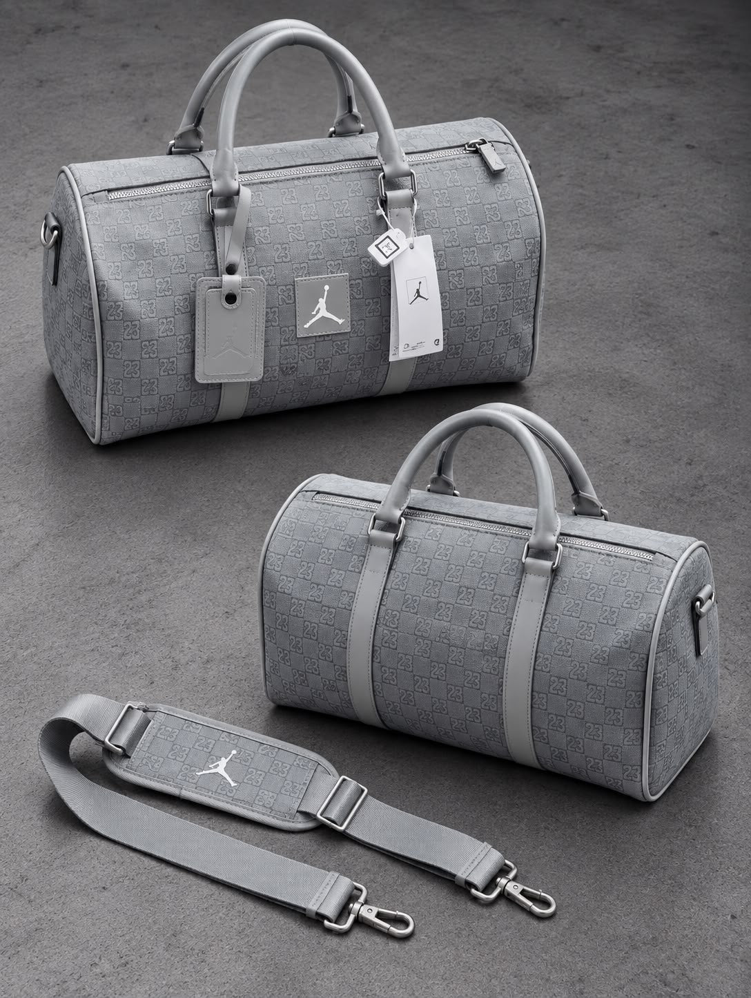 Bolso Viajero Jordan Gris Claro