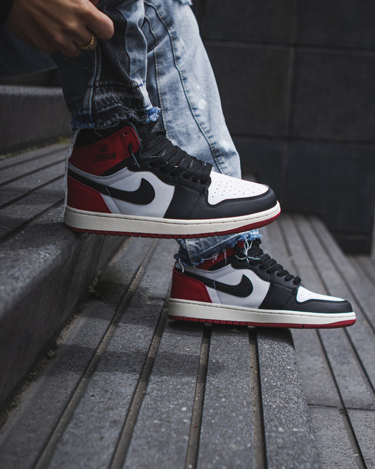 Air jordan 1 high og black toe reimagined