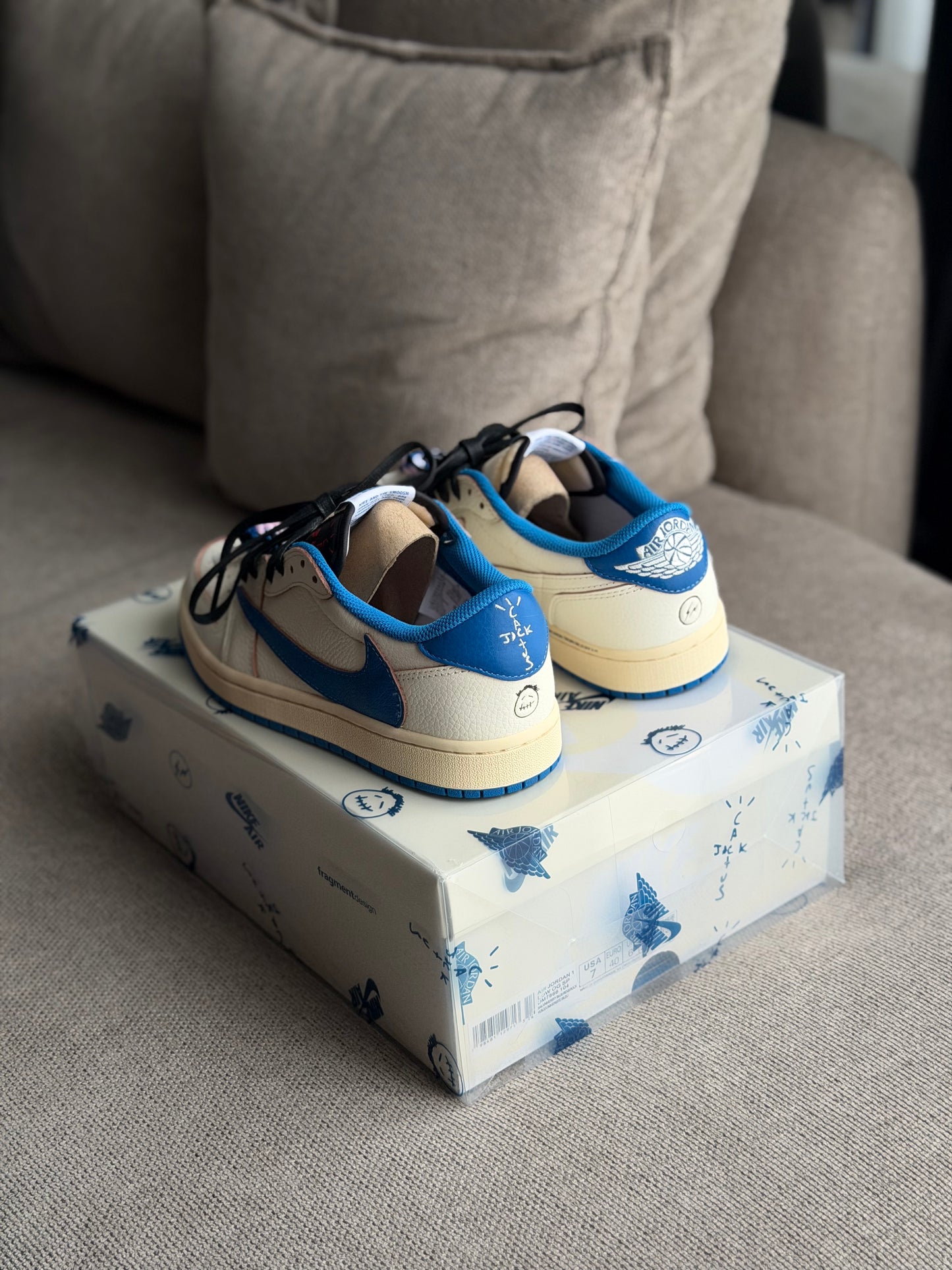 Jordan 1 Retro Low OG SP Fragment x Travis Scott Sail Military Blue