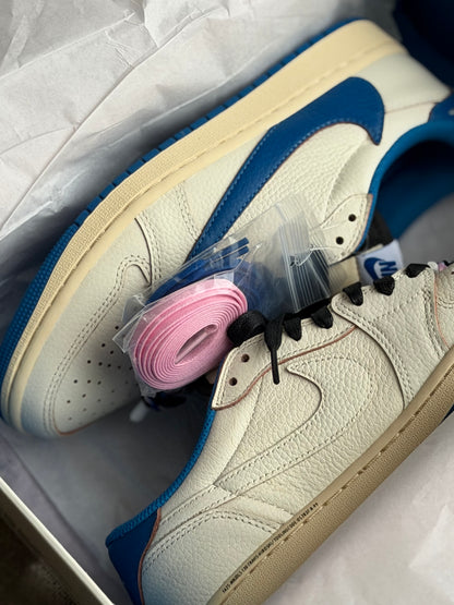 Jordan 1 Retro Low OG SP Fragment x Travis Scott Sail Military Blue