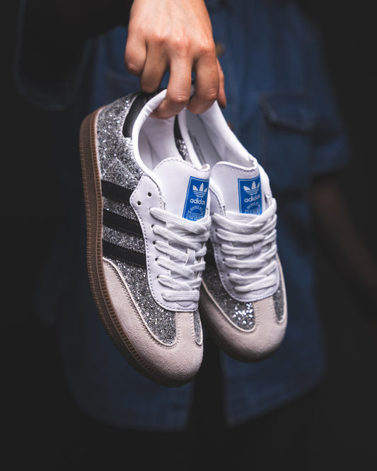 Adidas Samba Silver/Royal Blue