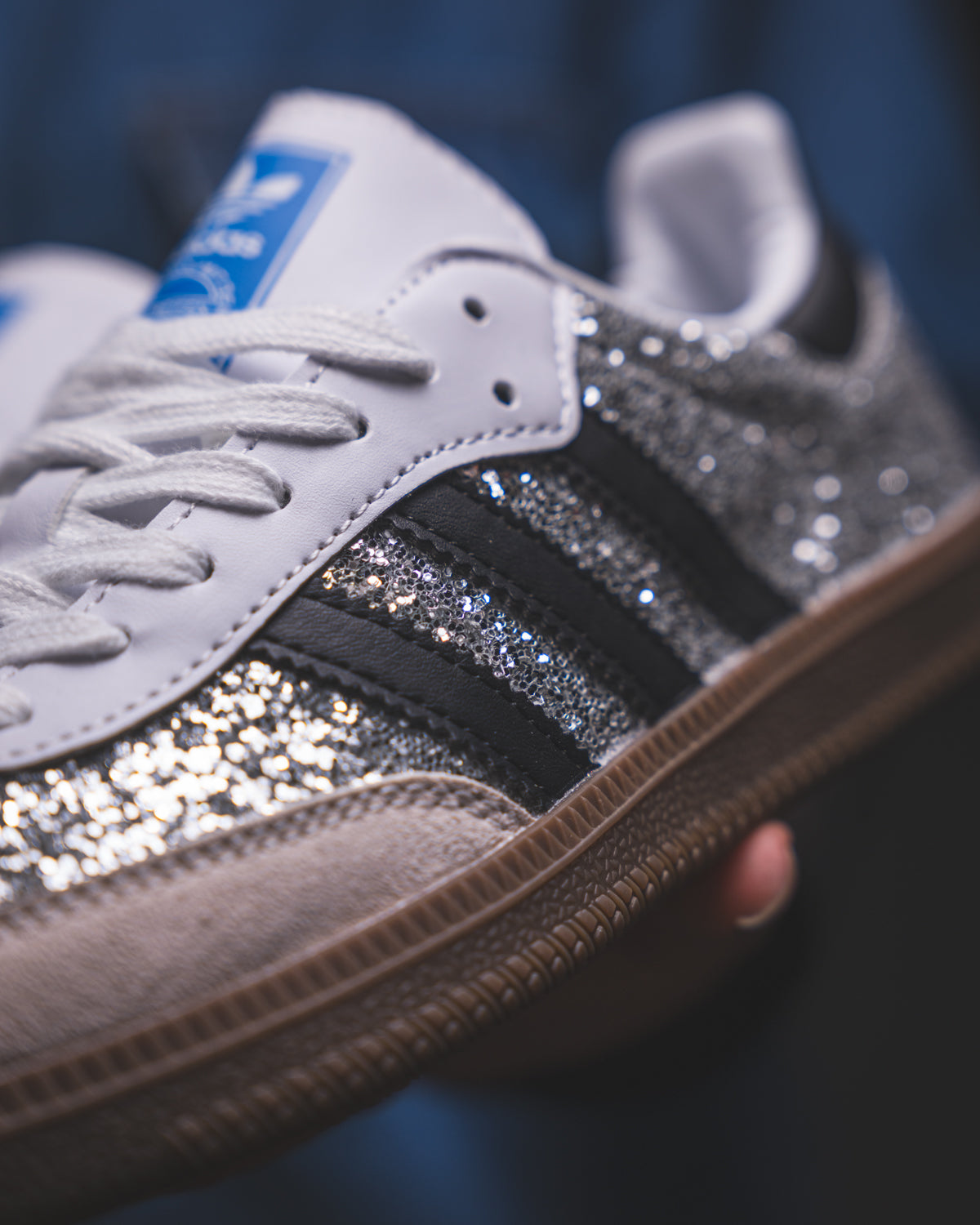 Adidas Samba Silver/Royal Blue