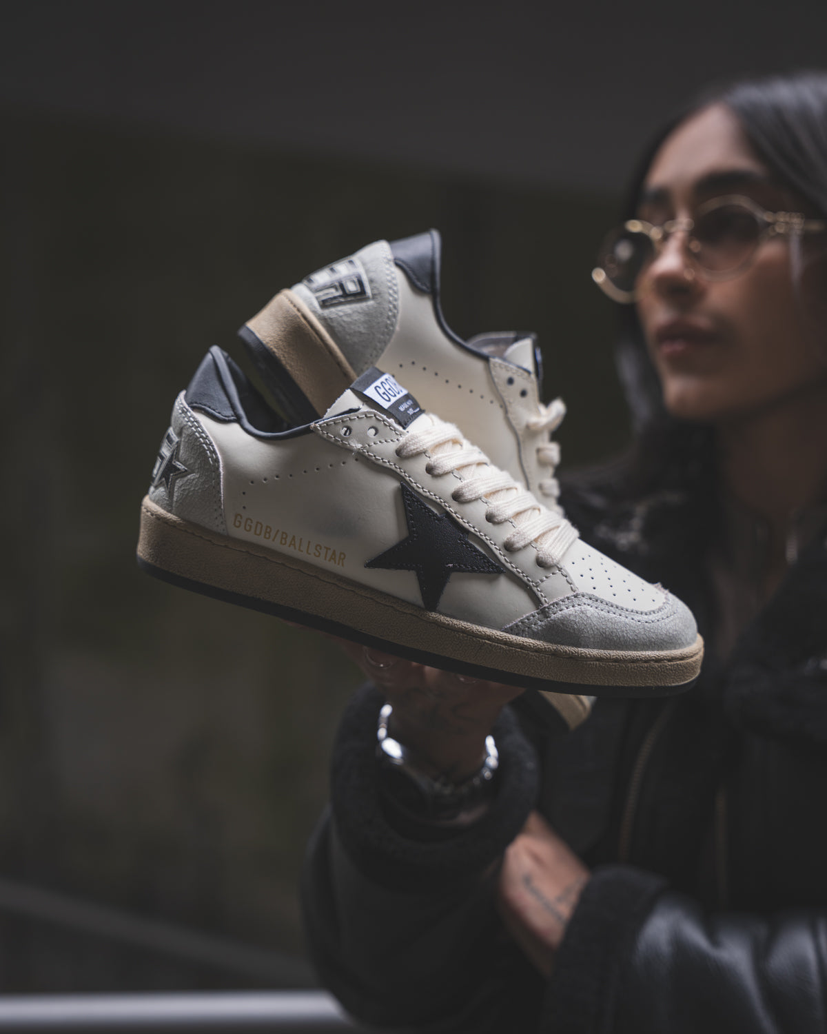 Golden Goose Ball Star Grey/ Royal Blue