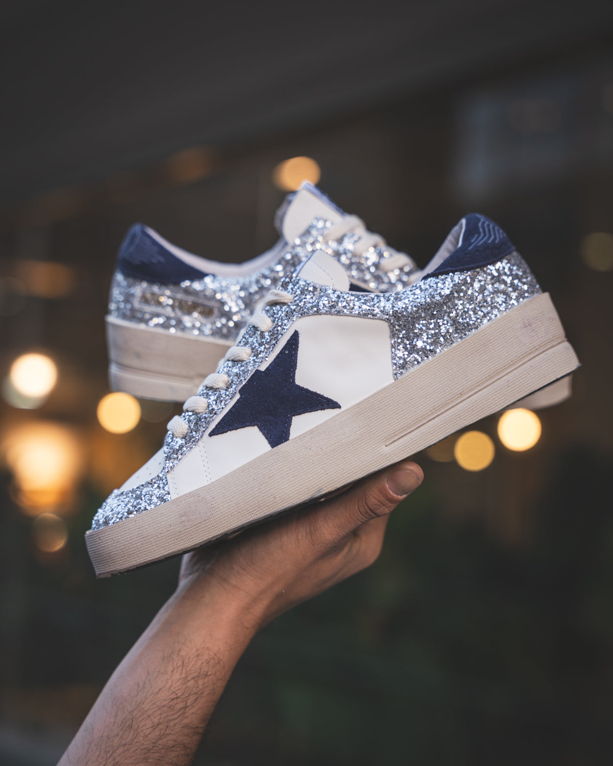 Golden Goose Ball Star Silver/Royal Blue