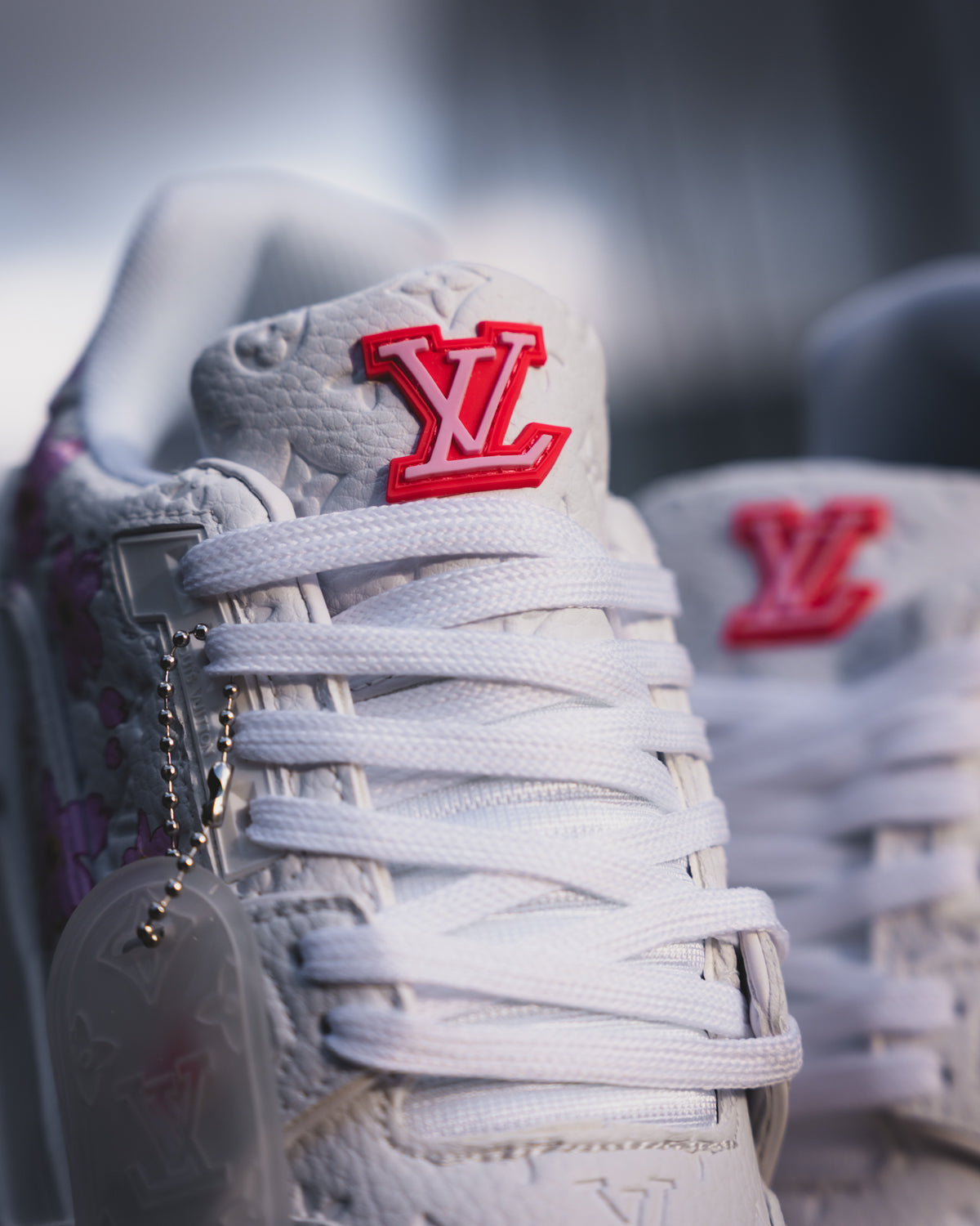 Lv Trainer Sneaker Cherry Blossom White