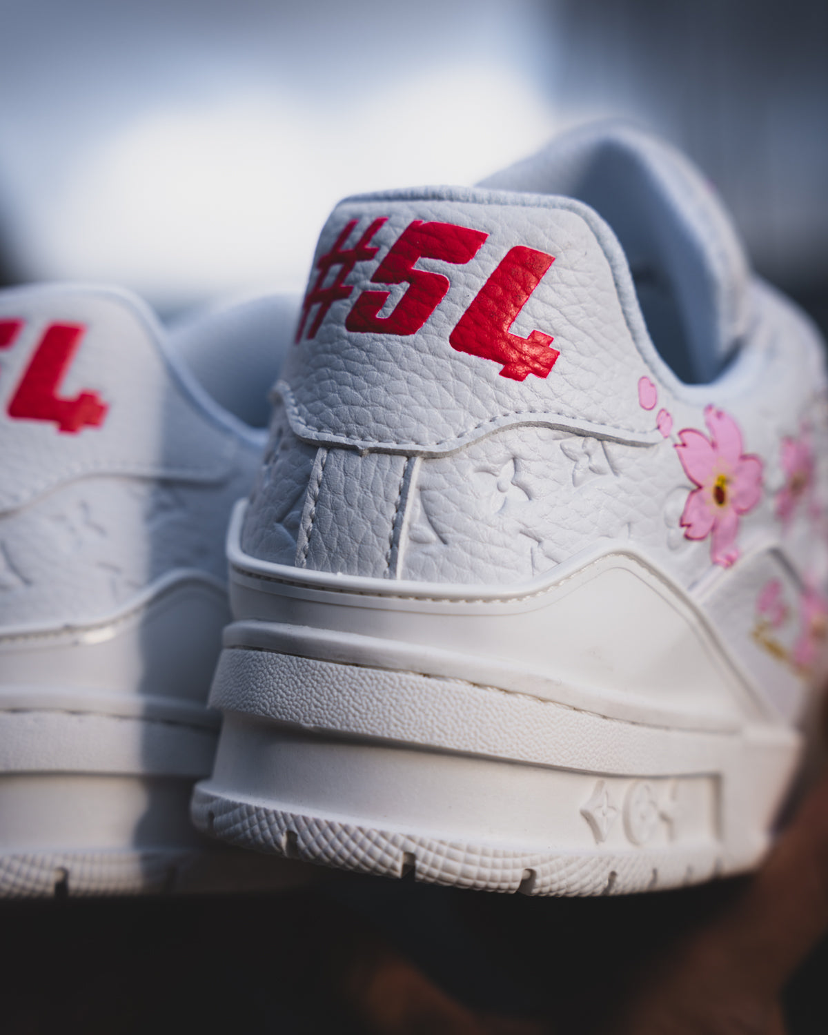 Lv Trainer Sneaker Cherry Blossom White