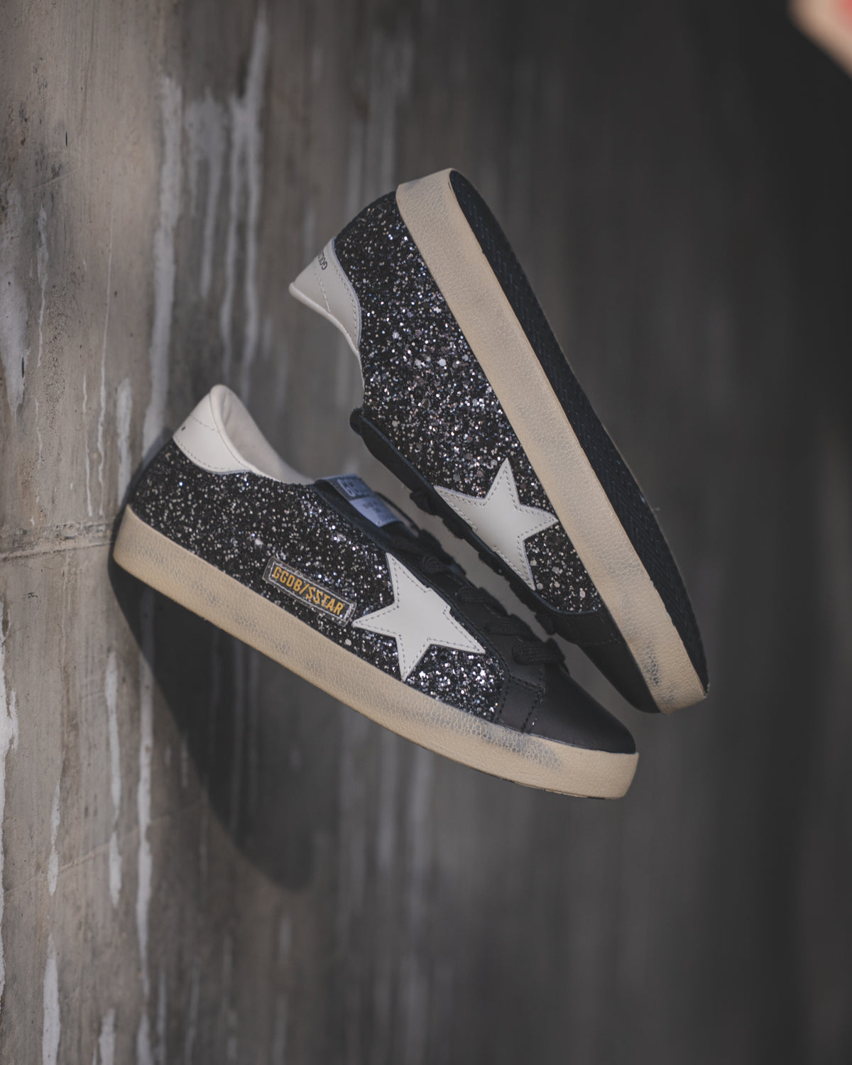 Golden Goose Super-Star Black Glitter