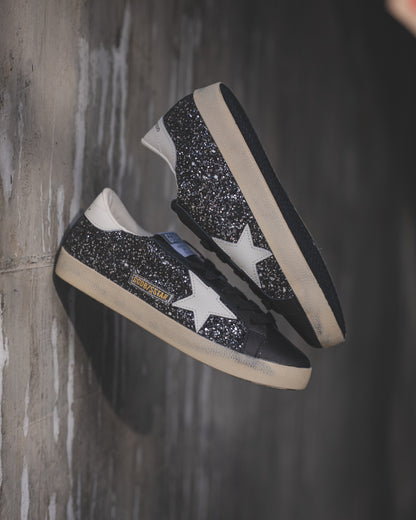 Golden Goose Super-Star Black Glitter