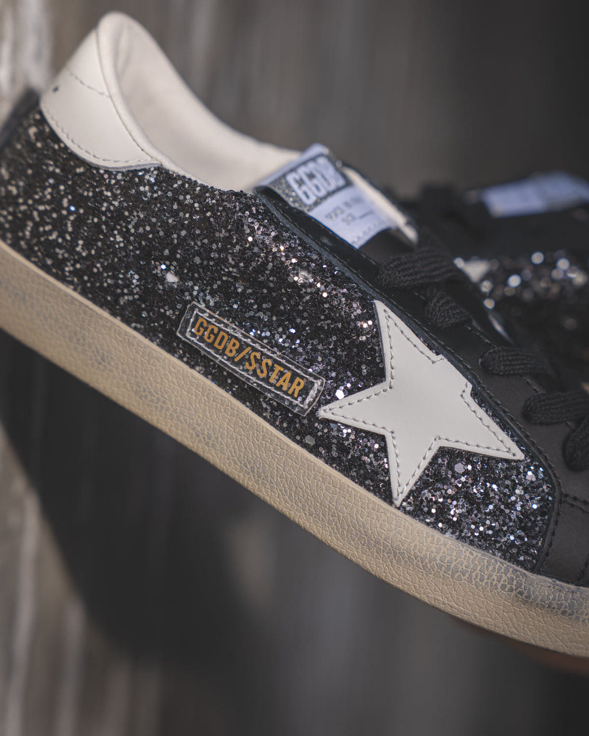 Golden Goose Super-Star Black Glitter