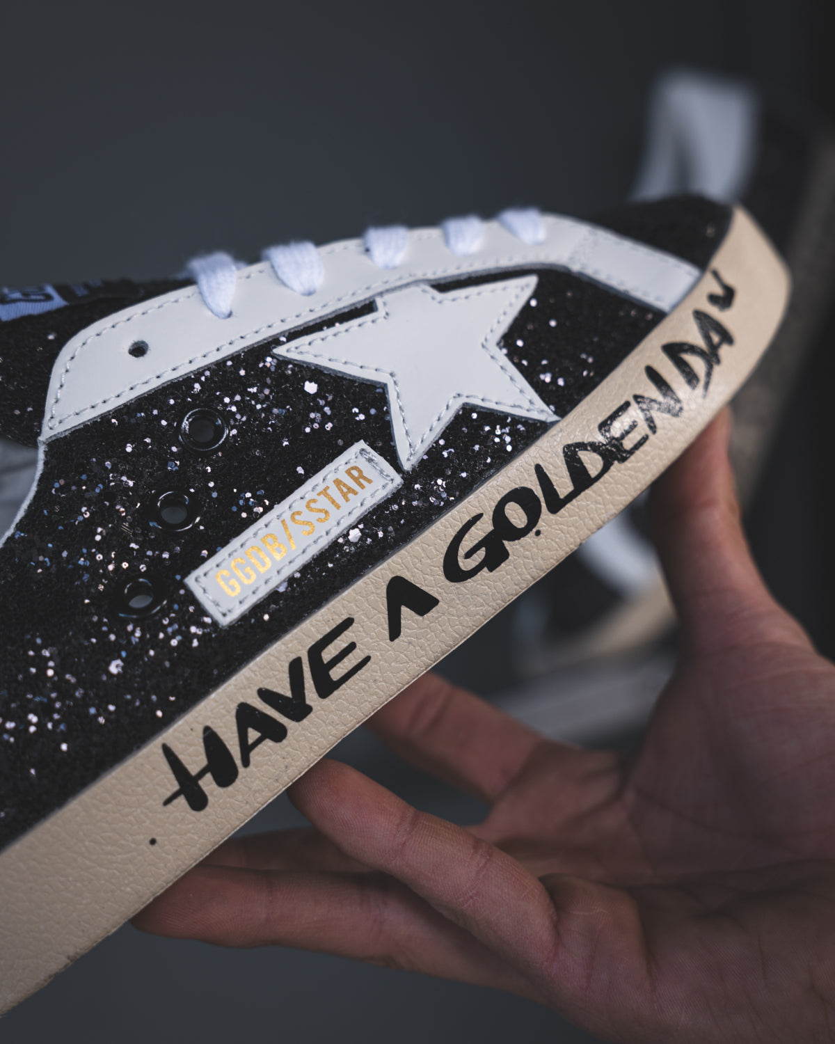 Golden Goose Have a Golden Day Black Glitter