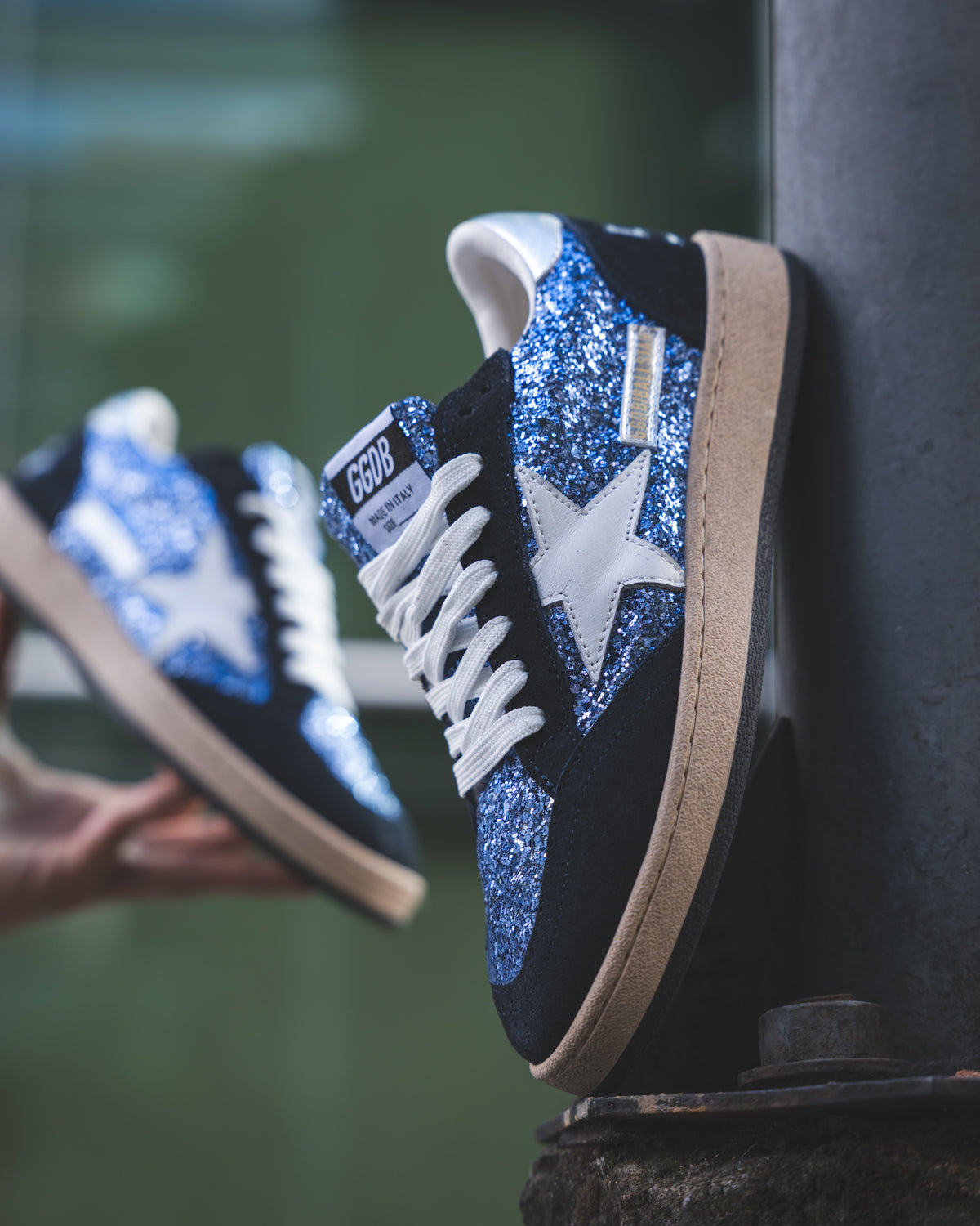 Golden Goose Ball Star Blue Glitter