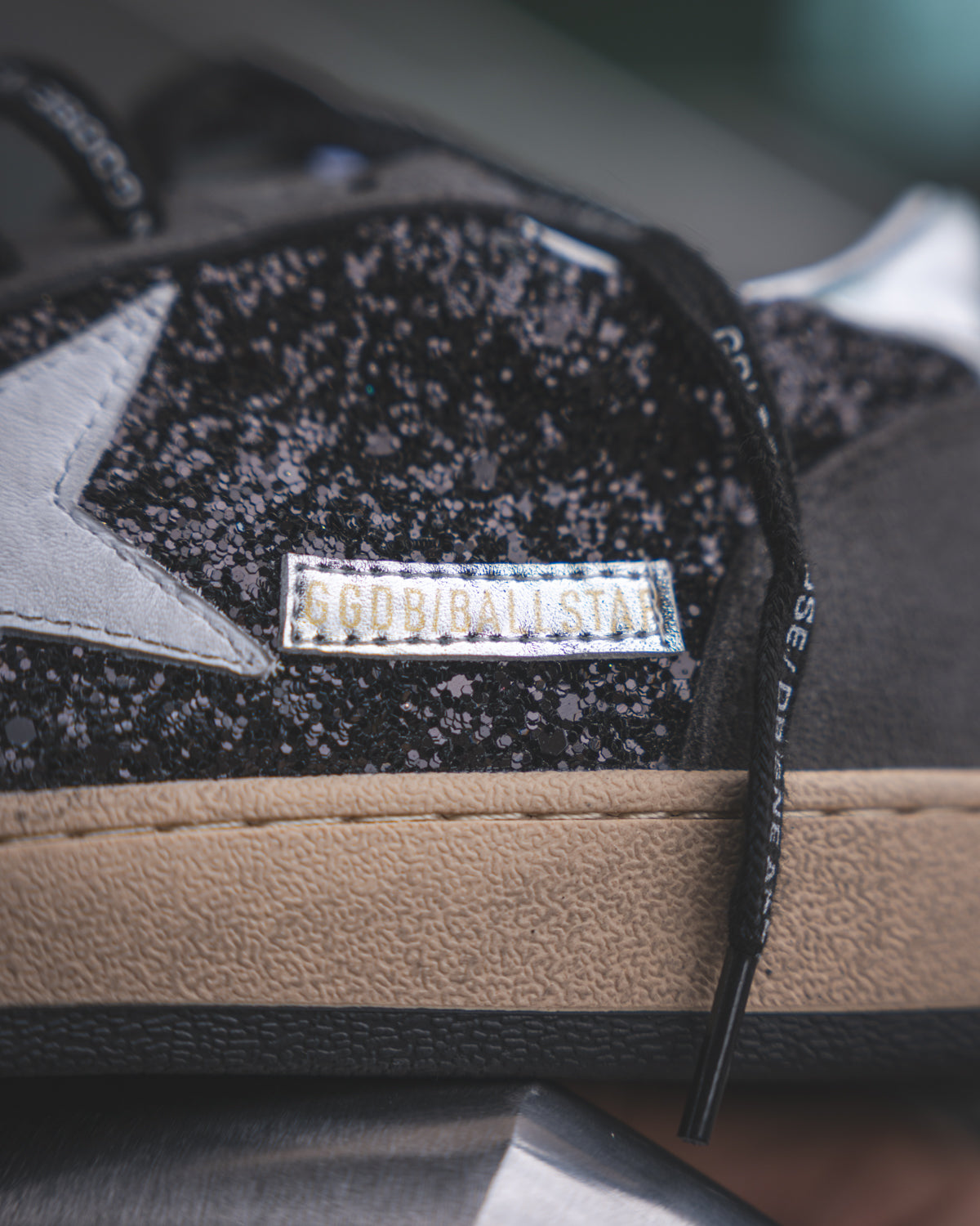 Golden Goose Ball Star Black Glitter