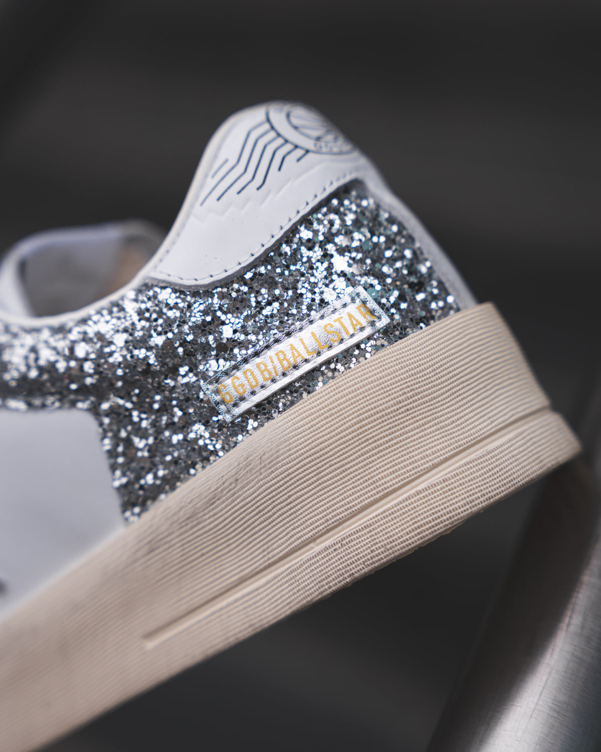 Golden Goose Ball Star White/Silver Glitter