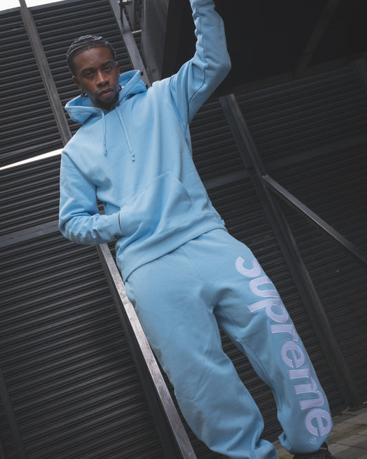 Conjunto Supreme Satin Applique Tracksuit Blue
