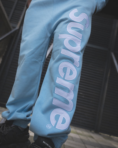 Conjunto Supreme Satin Applique Tracksuit Blue