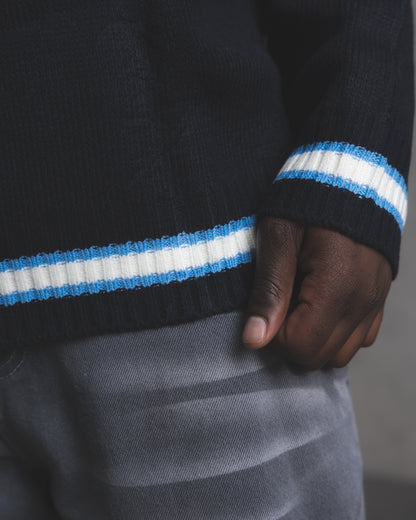 Buzo Supreme Script Stripe Half Zip Sweater